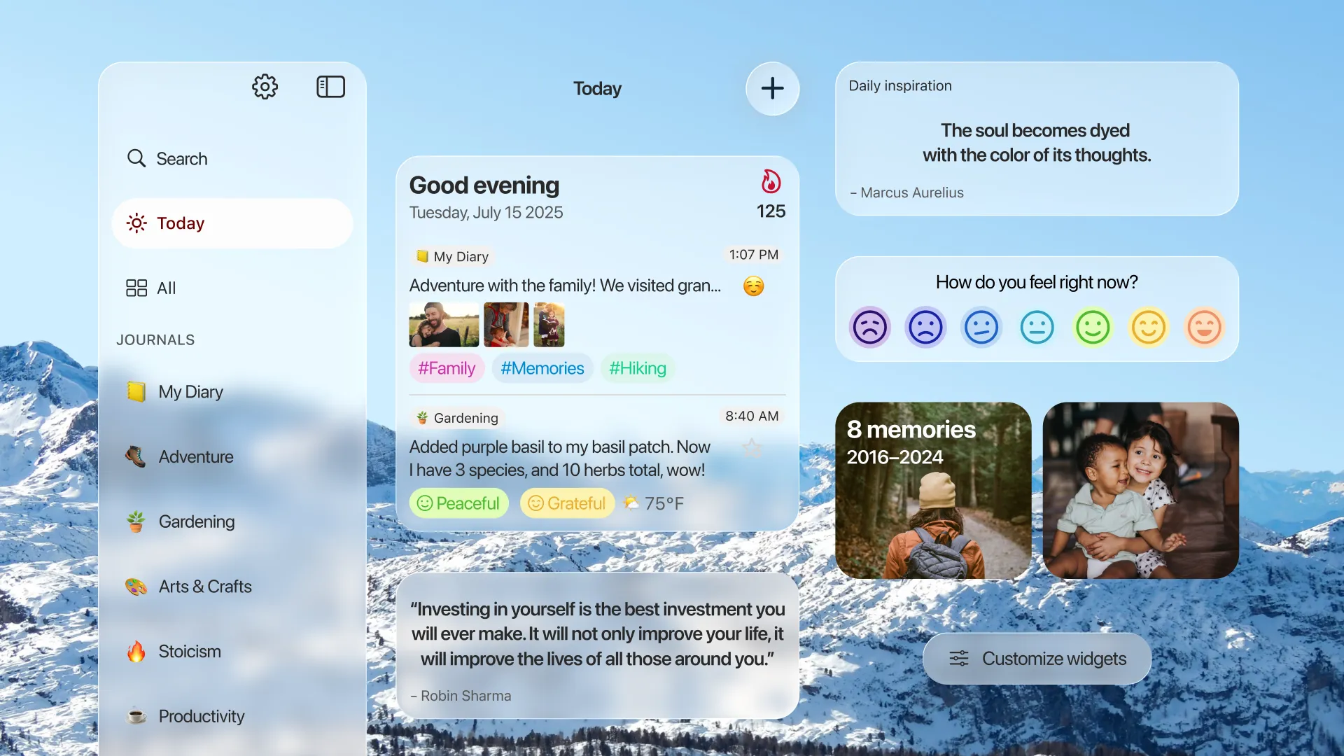 Diarly iPad redesign