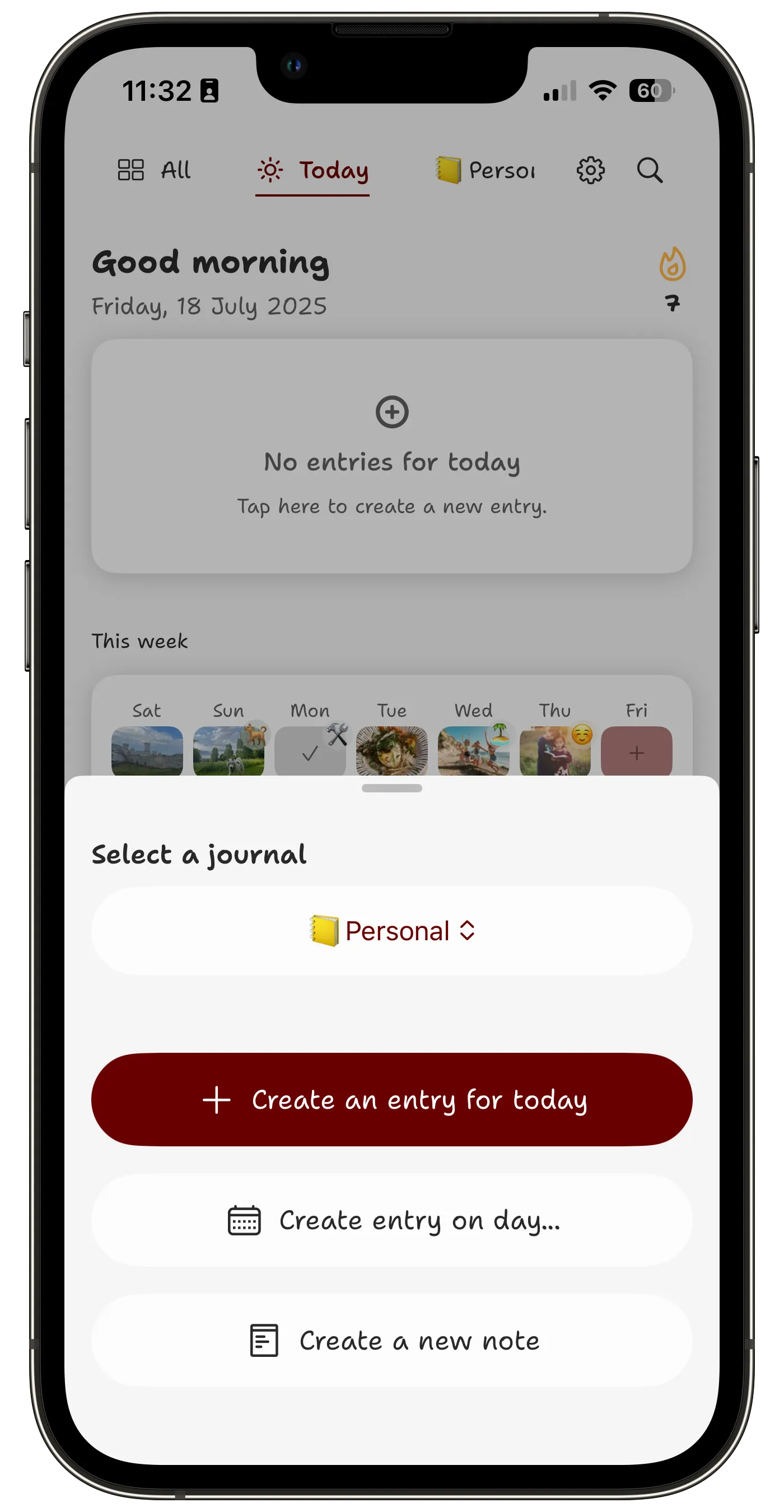 New Entry button