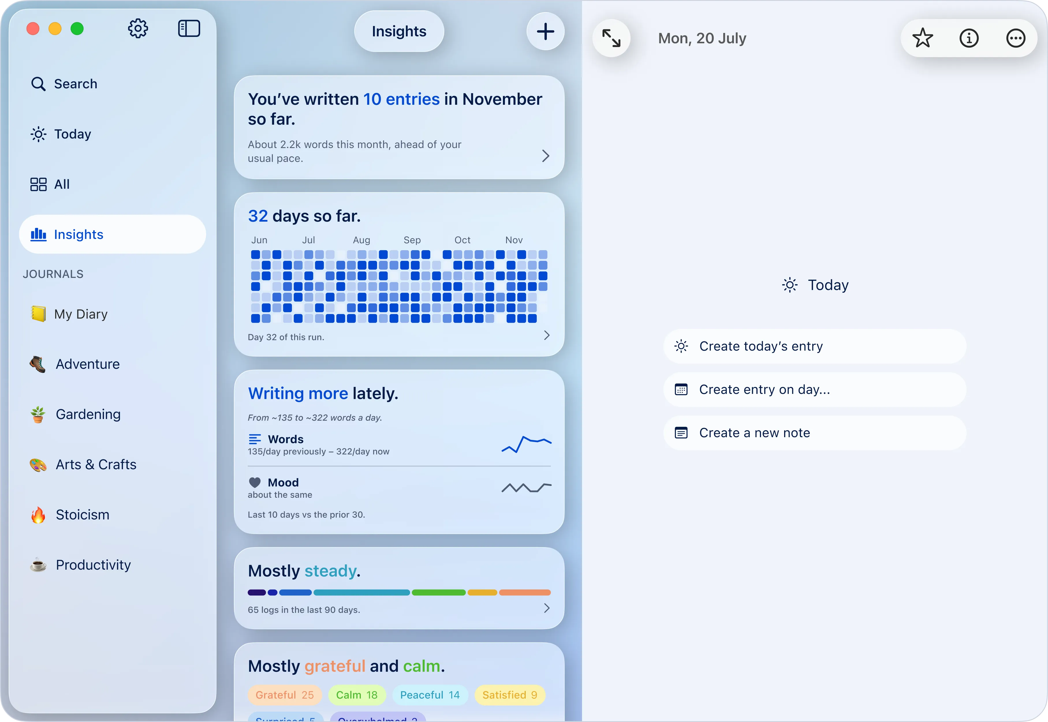 Explore Insights in Diarly