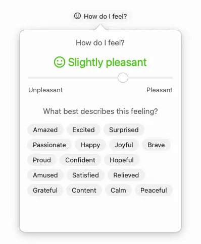 Diarly: Adding a mood to an entry