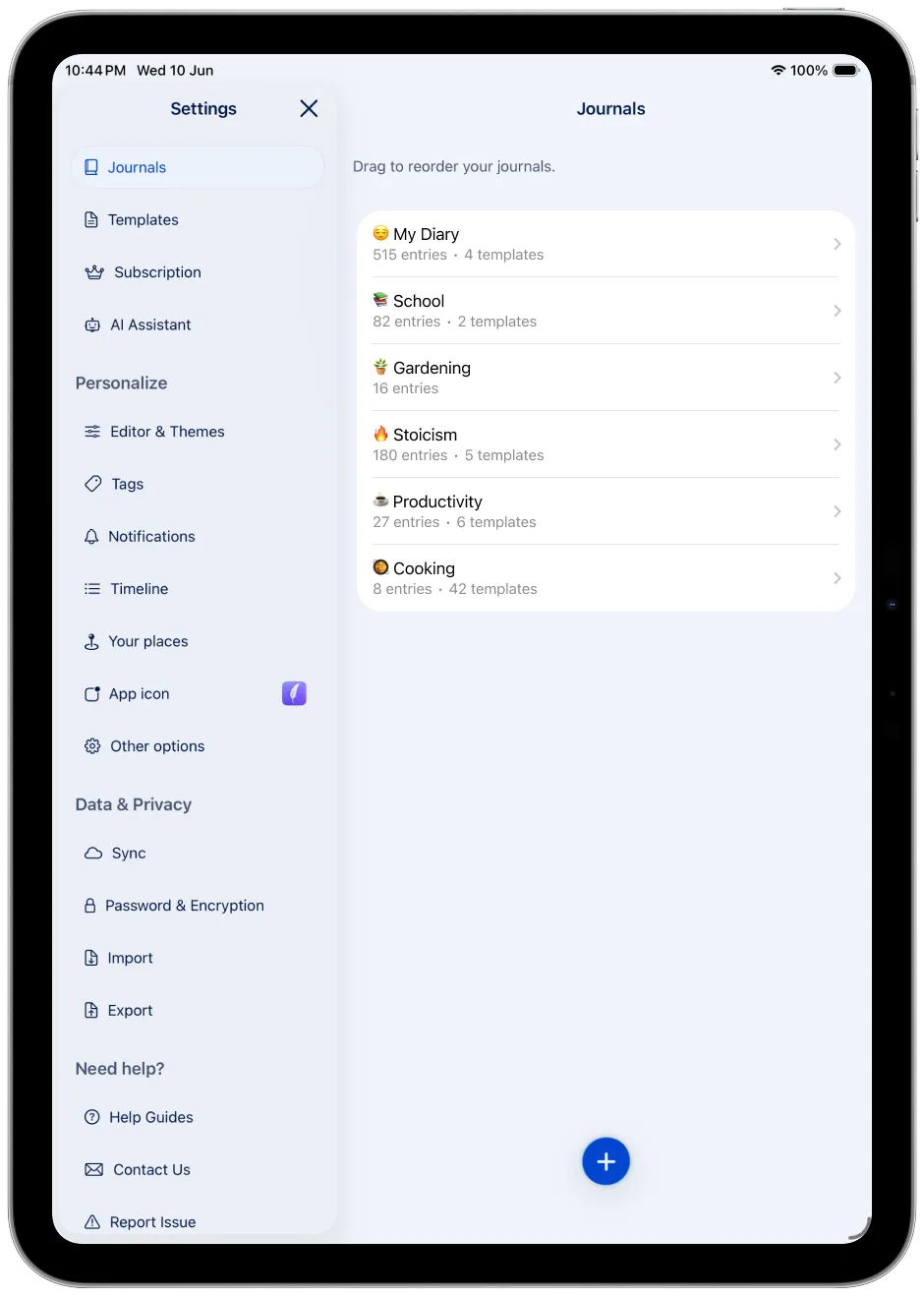 Diary Mac Settings