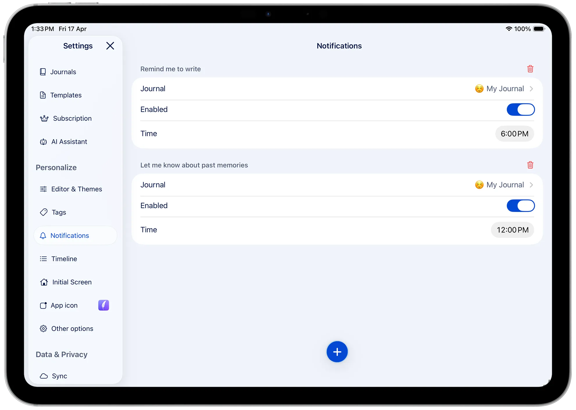 Diarly Notifications
