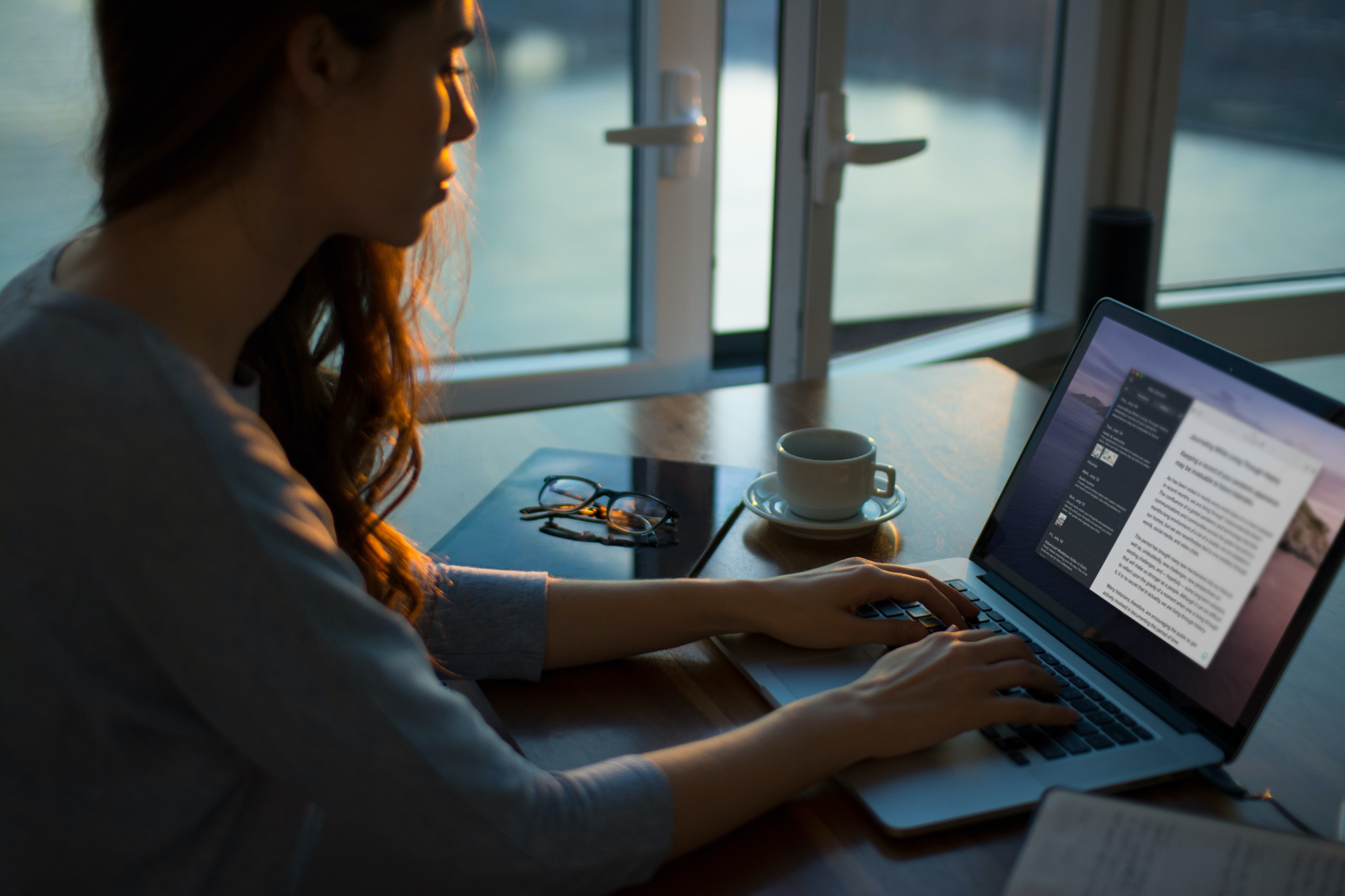 Person using Diarly on a computer at home